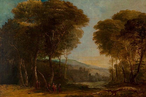 Gathering along Woodland, 1801, George Arnald