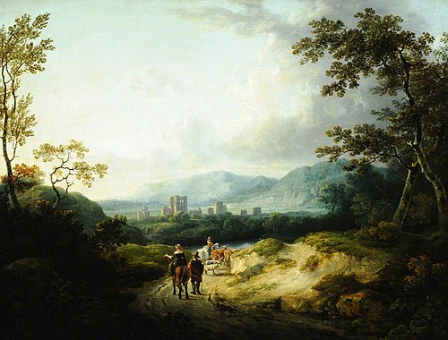Travellers in a Mountain Landscape, 1804, George Arnald