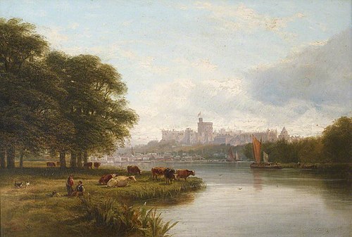 View of Windsor Castle from the River, 1832, George Cole