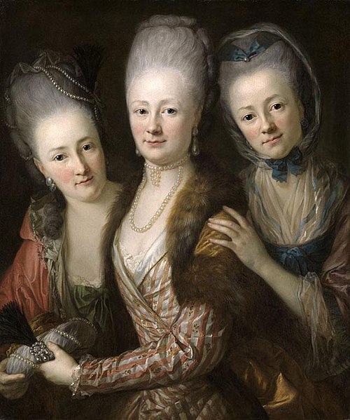 Bildnis der drei Töchter von Julius Johann von Vieth und Golssenau, 1773, Anton Graff