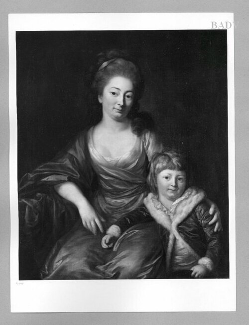 portrait of mother and child (countess Senfft von Pilsach and son), 1761, Anton Graff