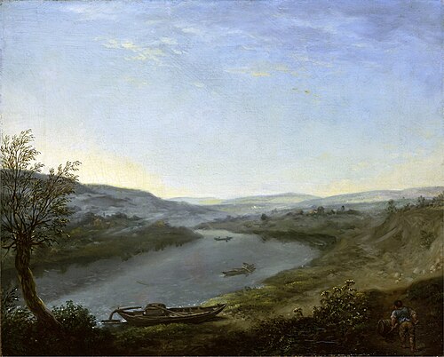 Die Elbe bei Blasewitz oberhalb Dresdens am Morgen, 1800, Anton Graff