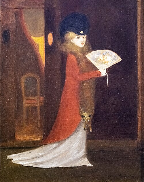 Femme au renard et à l'éventail, 1901, George Bottini