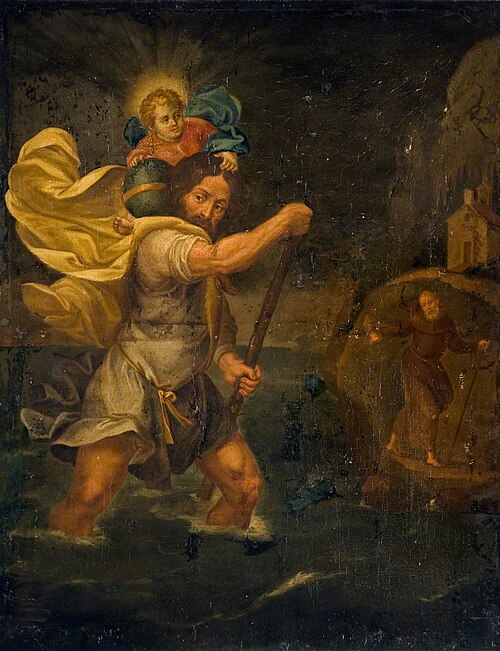 St Christopher, Carrying the Infant Christ across a Stream, , Adam Elsheimer