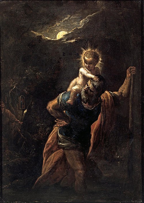 Saint Christophe, 1598, Adam Elsheimer