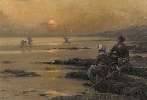 Cockling at dusk, 1900, Georges Maroniez