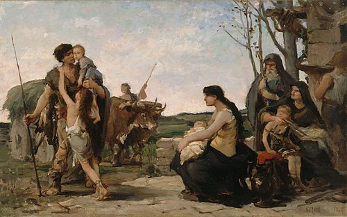 Esquisse pour la salle des mariages de la mairie du 2ème : La Famille, 1880, Georges Moreau de Tours