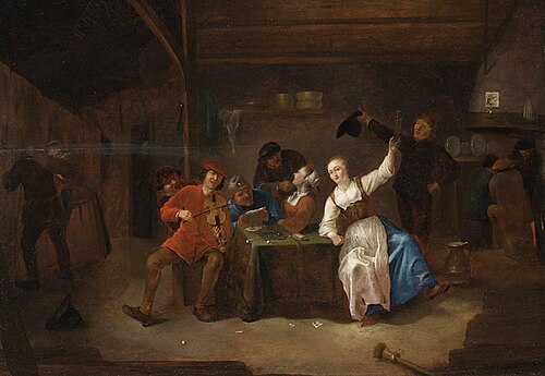 Peasants making Music in a Tavern, 1650, Gerrit Lundens