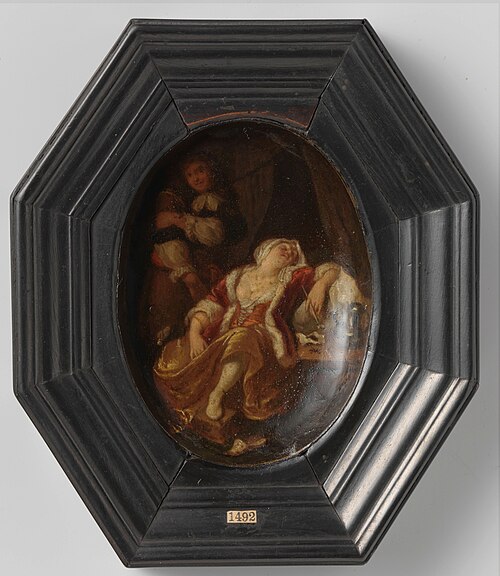 Homme portant une servante, 1673, Gerrit Lundens