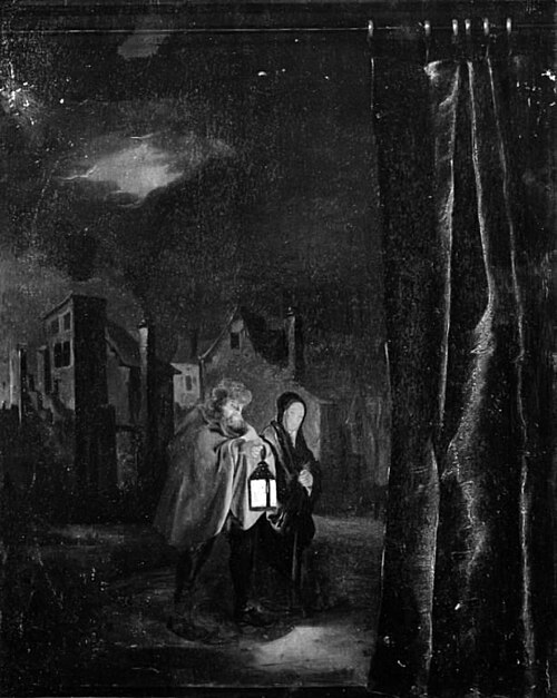 Returned Family in a Moonlit Square, 1669, Gerrit Lundens