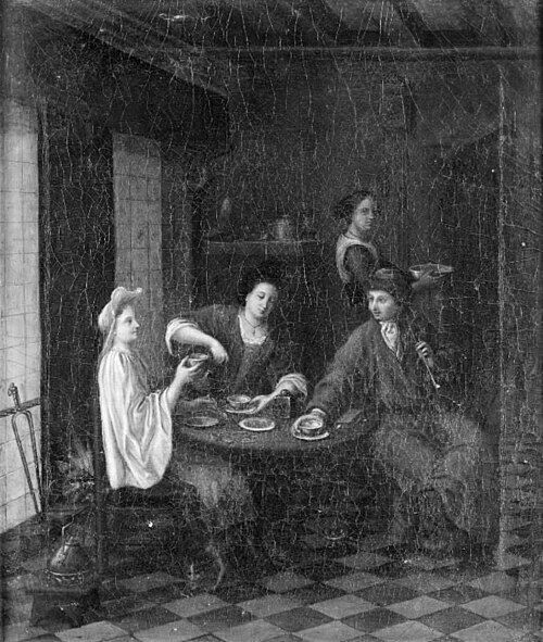 The Family Having Lunch, 1702, Gerrit Lundens