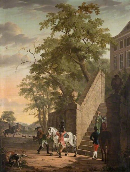 A Hawking Party Preparing to Depart, 1779, Gerrit Malleyn