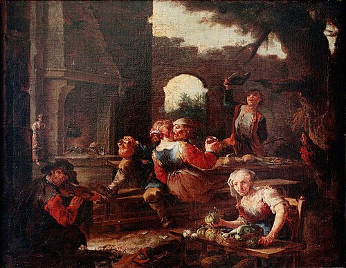 Peasants Drinking Scene, , Giacomo Francesco Cipper