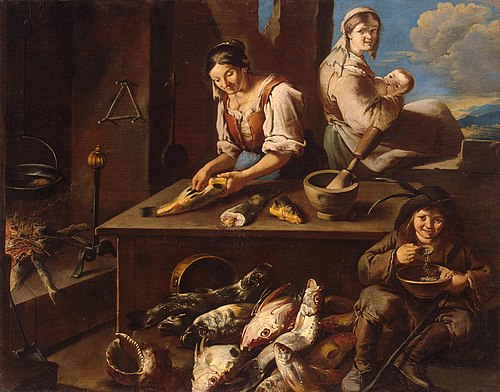 Scene in the Kitchen, 1720, Giacomo Francesco Cipper