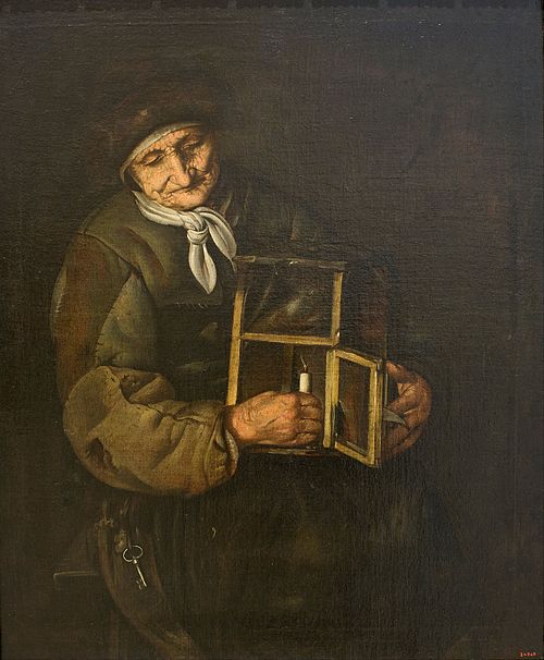 Old Woman with a Lamp, 1715, Giacomo Francesco Cipper