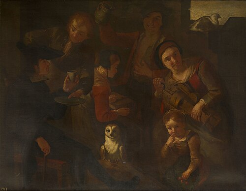 Peasants with a Barn Owl, 1720, Giacomo Francesco Cipper