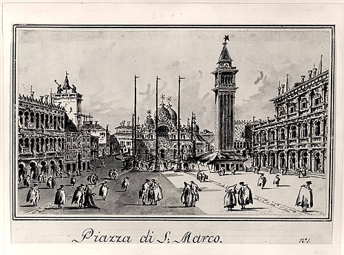 Piazza San Marco, Looking toward the Basicila, 1804, Giacomo Guardi