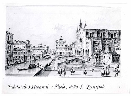 Campo Santi Giovanni e Paolo, Looking Toward the Scuola di San Marco, 1804, Giacomo Guardi