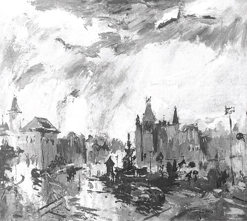 Bombay in Rain, 1948, Sayed Haider Raza