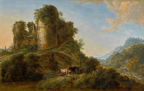 Landscape with the ruins of César Castle at Vaulx-Lez-Tournai, 1650, Gillis Neyts
