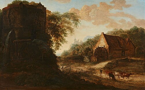 Landscape with a Water Mill and Tower, 1666, Gillis Neyts