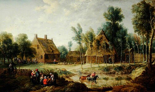 A Scene in a Flemish Village, 1649, Gillis Peeters