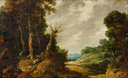 Landscape with hunters, 1650, Gillis Peeters