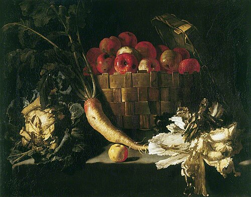 Still Life with Apples, Cabbage, Parsnip and Lettuce, , Giovan Battista Recco