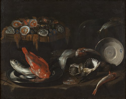 Still Life with Fish and Oysters, 1653, Giovan Battista Recco