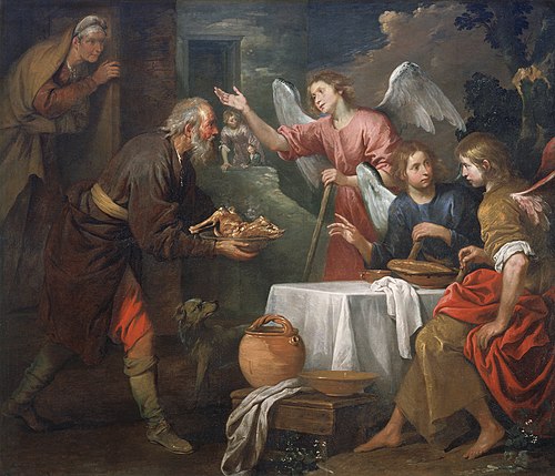 Abraham and the Three Angels, 1664, Giovanni Andrea de Ferrari