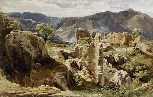 Ruins in the Colli Albani, , Giovanni Costa