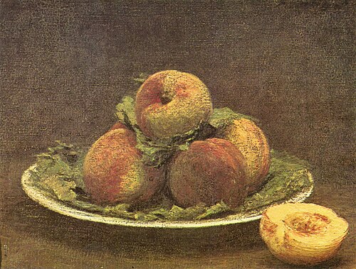 Pêches dans une assiette, 1880, Henri Fantin-Latour