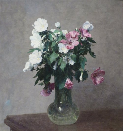 Mauves blanches et roses dans un vase, 1895, Henri Fantin-Latour