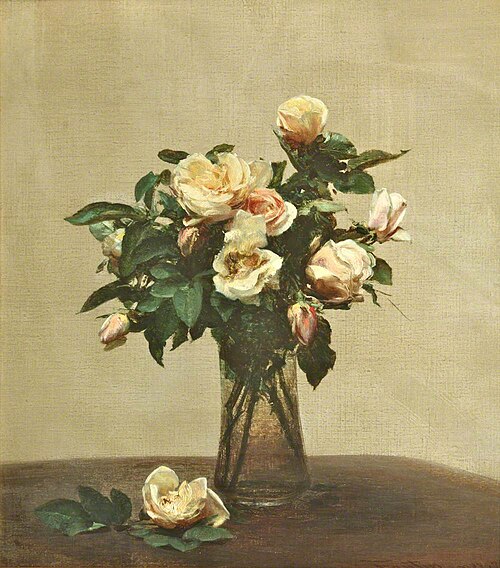 Roses in a Glass Vase, 1876, Henri Fantin-Latour