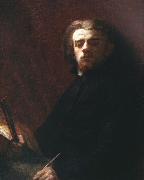 Autoportrait assis, palette à la main, 1861, Henri Fantin-Latour