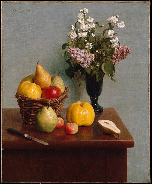 Still Life with Flowers and Fruit, 1866, Henri Fantin-Latour