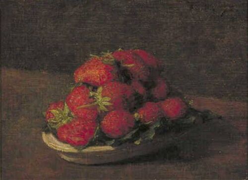 Strawberries on a small earthenware plate, 1872, Henri Fantin-Latour