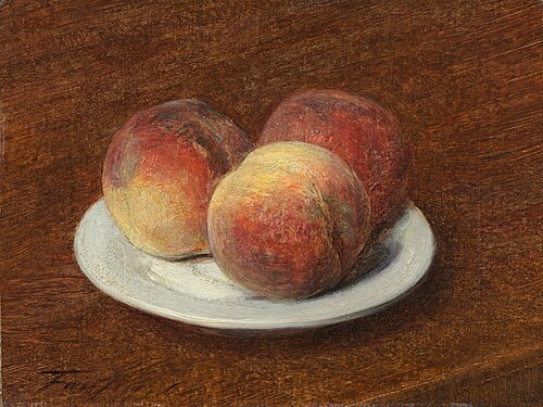 Three Peaches on a Plate, 1868, Henri Fantin-Latour