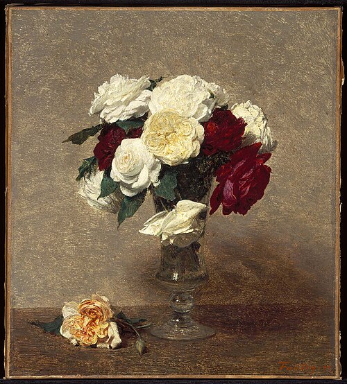 Roses in a Glass Vase, 1890, Henri Fantin-Latour