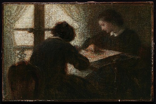 Embroiderers before a Window, , Henri Fantin-Latour