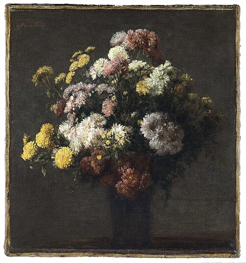Vase with Chrysanthemums, , Henri Fantin-Latour