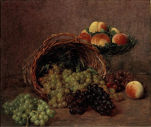 Still Life with Grapes and Peaches, 1870, Henri Fantin-Latour