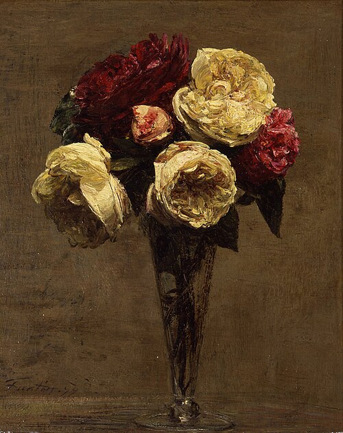 Still life with roses, 1897, Henri Fantin-Latour
