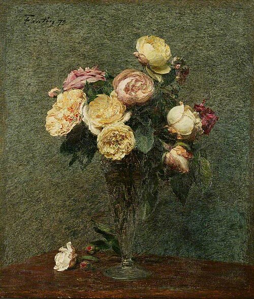 Still Life: Roses in a Glass Vase, 1879, Henri Fantin-Latour
