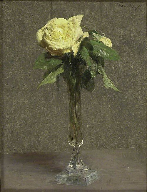 Still Life: A yellow Rose, 1871, Henri Fantin-Latour