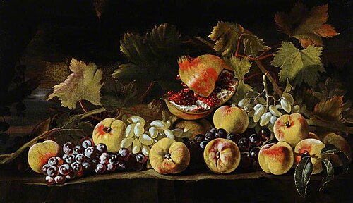 Still Life with Grapes, Peaches and Pomegranates, , Giovanni Paolo Castelli