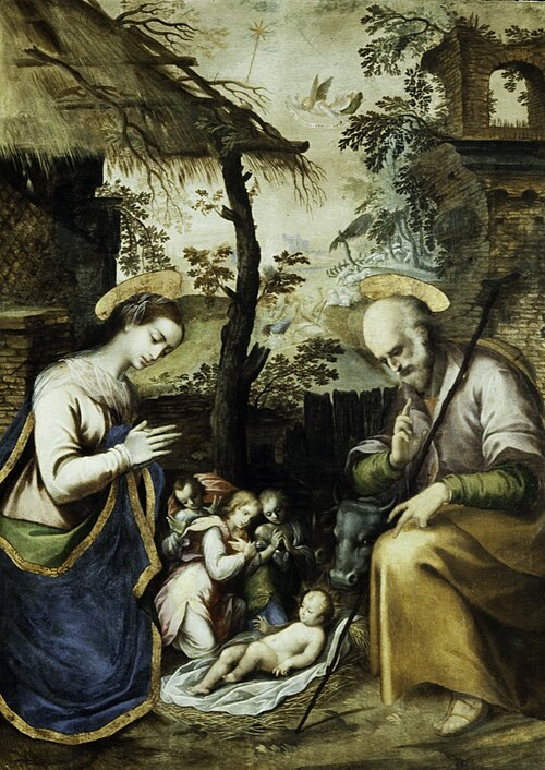 The Holy Family with Angels, 1550, Girolamo Imparato