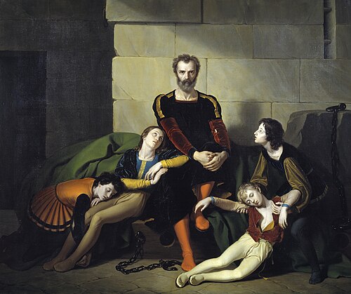 Ugolino with his sons, 1820, Giuseppe Diotti