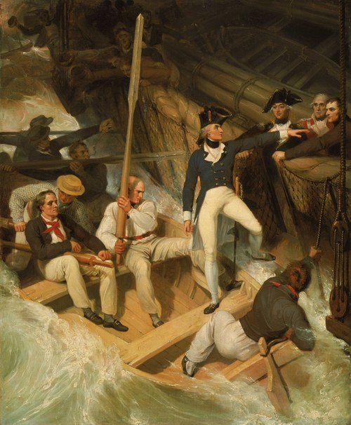 Nelson boarding a captured ship, 20 November 1777, 1806, Richard Westall