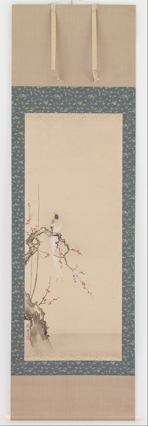 Bird and plum blossoms, 1650, Hanabusa Itchō